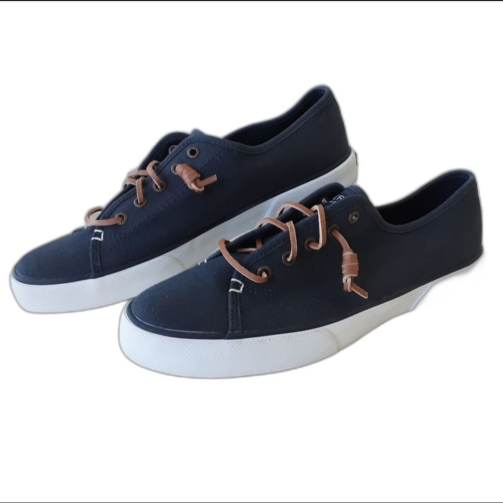 SPERRY Top Sider Gray Crest Vibe Rawhide Lace Memory Foam Boat Shoes Sz 10